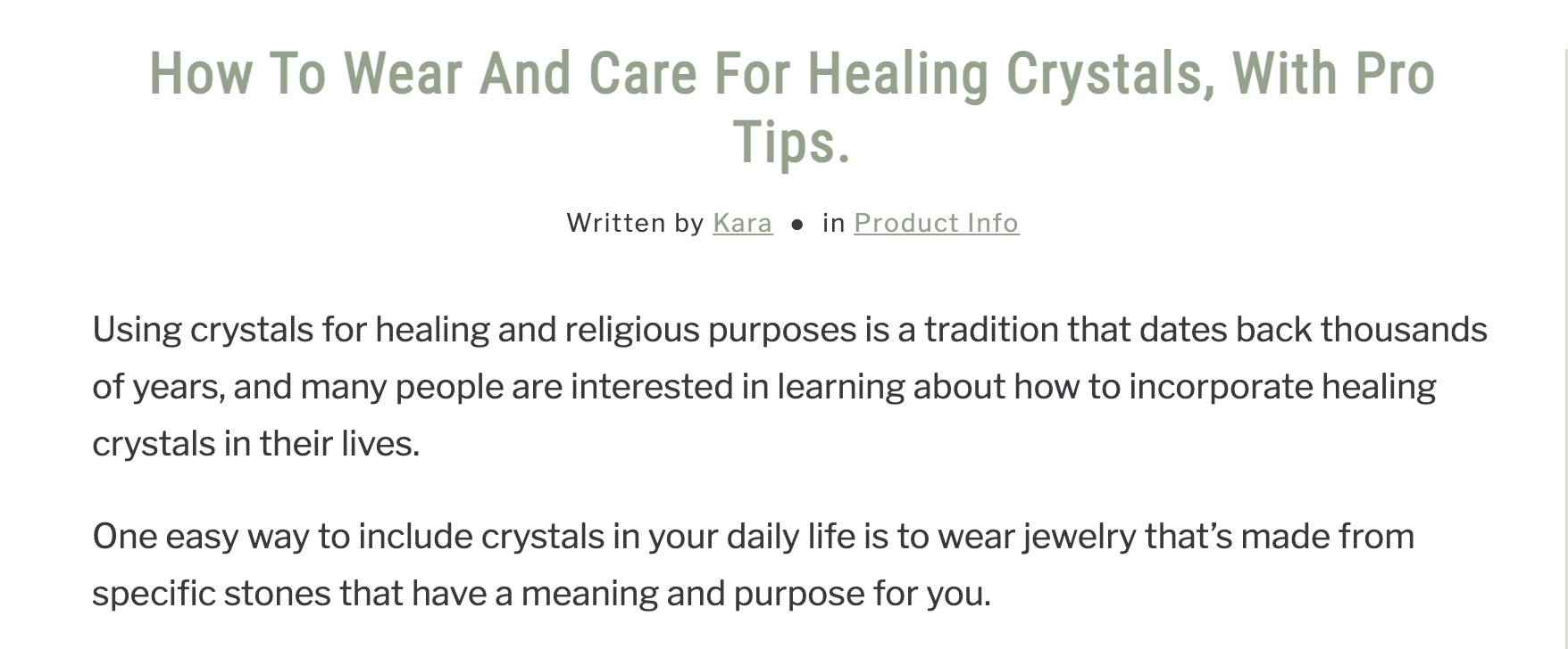 How to care and wear crystals